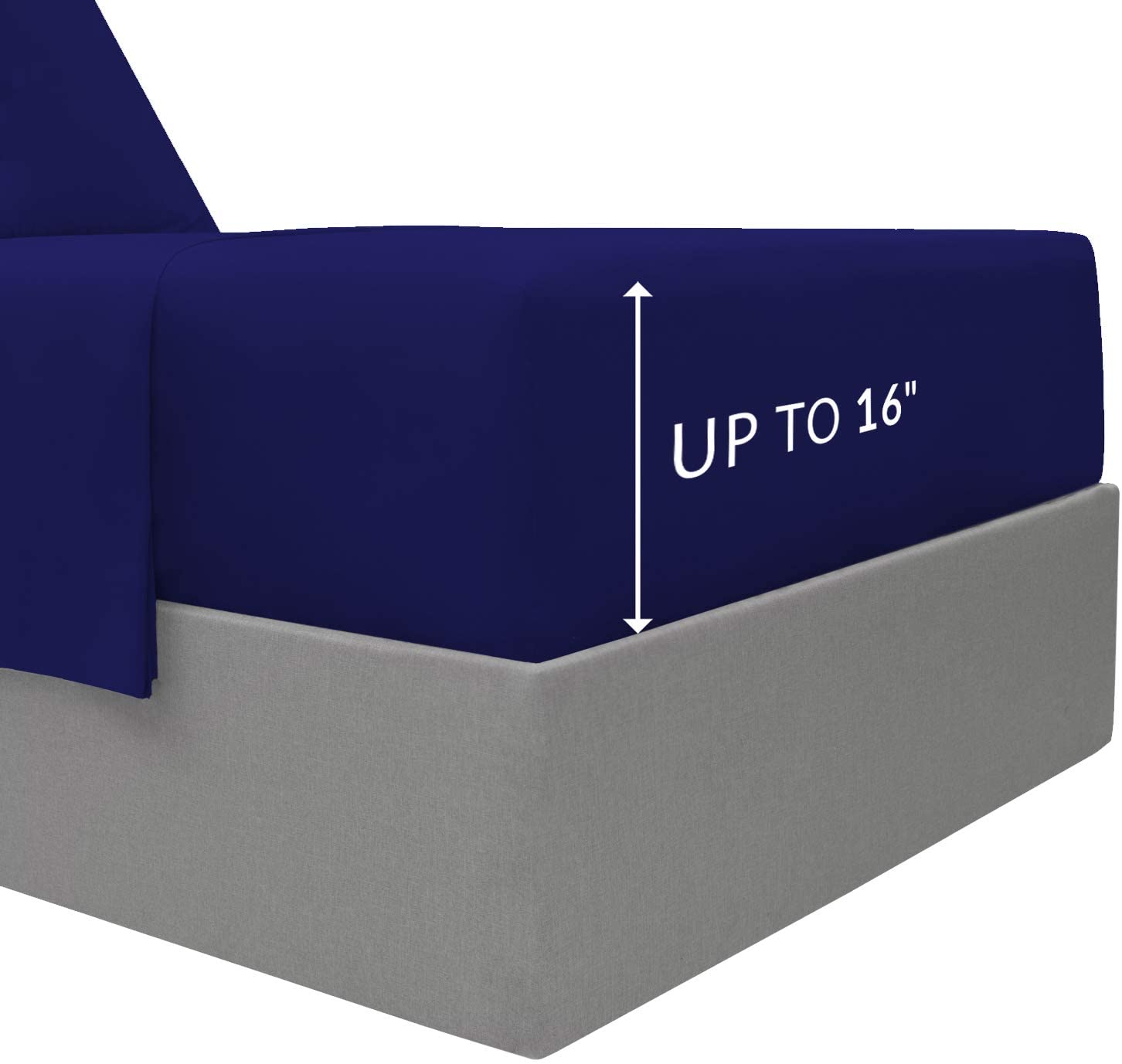 Mellanni Full Fitted Sheet - Deep Pocket Cooling Sheets up to 16 inch - Hotel Luxury 1800 Bedding - 