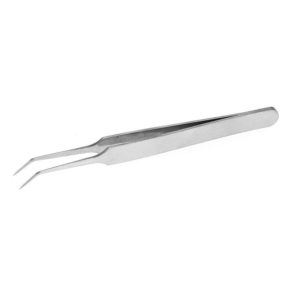 Blackhead Extractor Tweezer, 3.4in Stainless Steel Curved Hook Oblique Straight Clip Tweezer for Rem