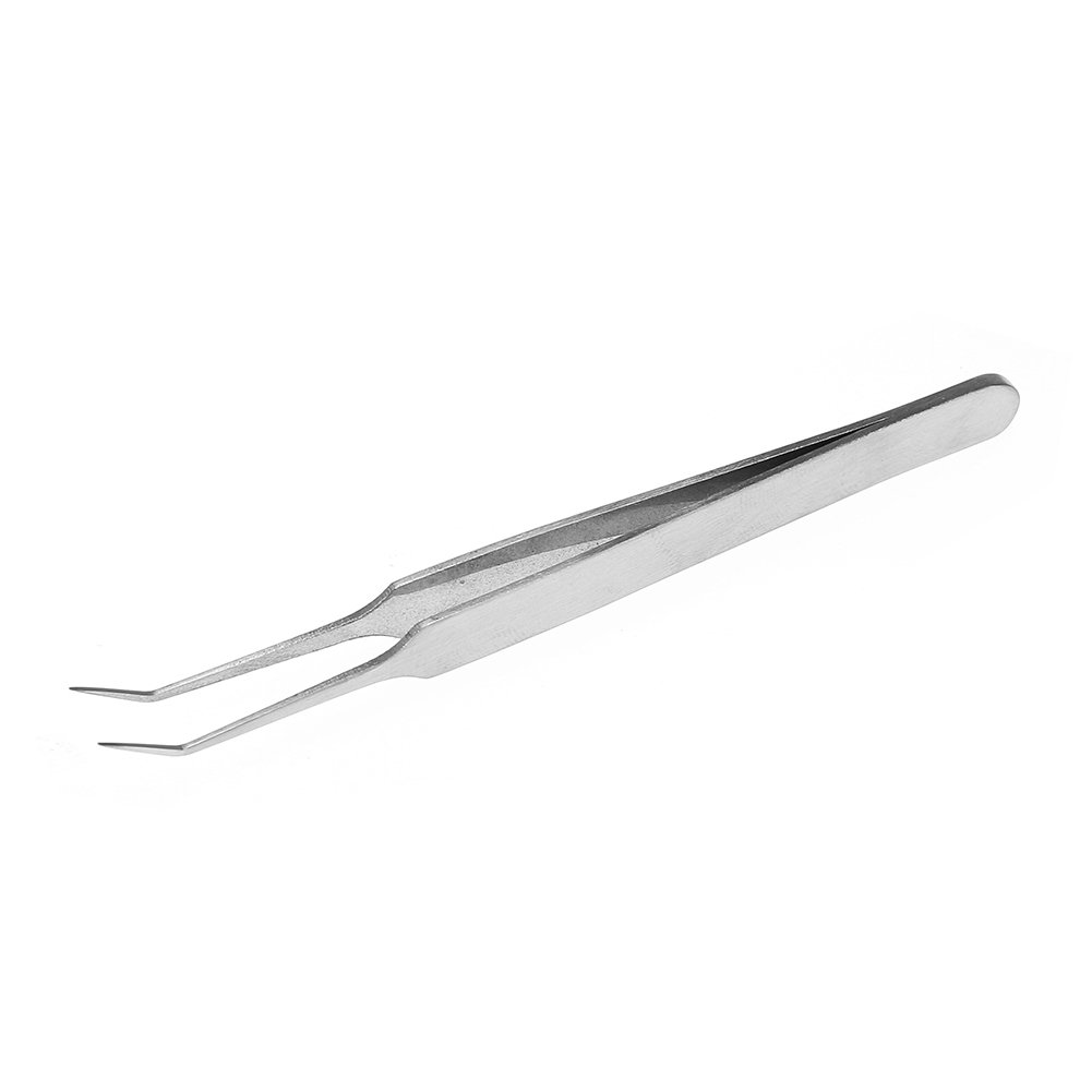 Blackhead Extractor Tweezer, 3.4in Stainless Steel Curved Hook Oblique Straight Clip Tweezer for Rem