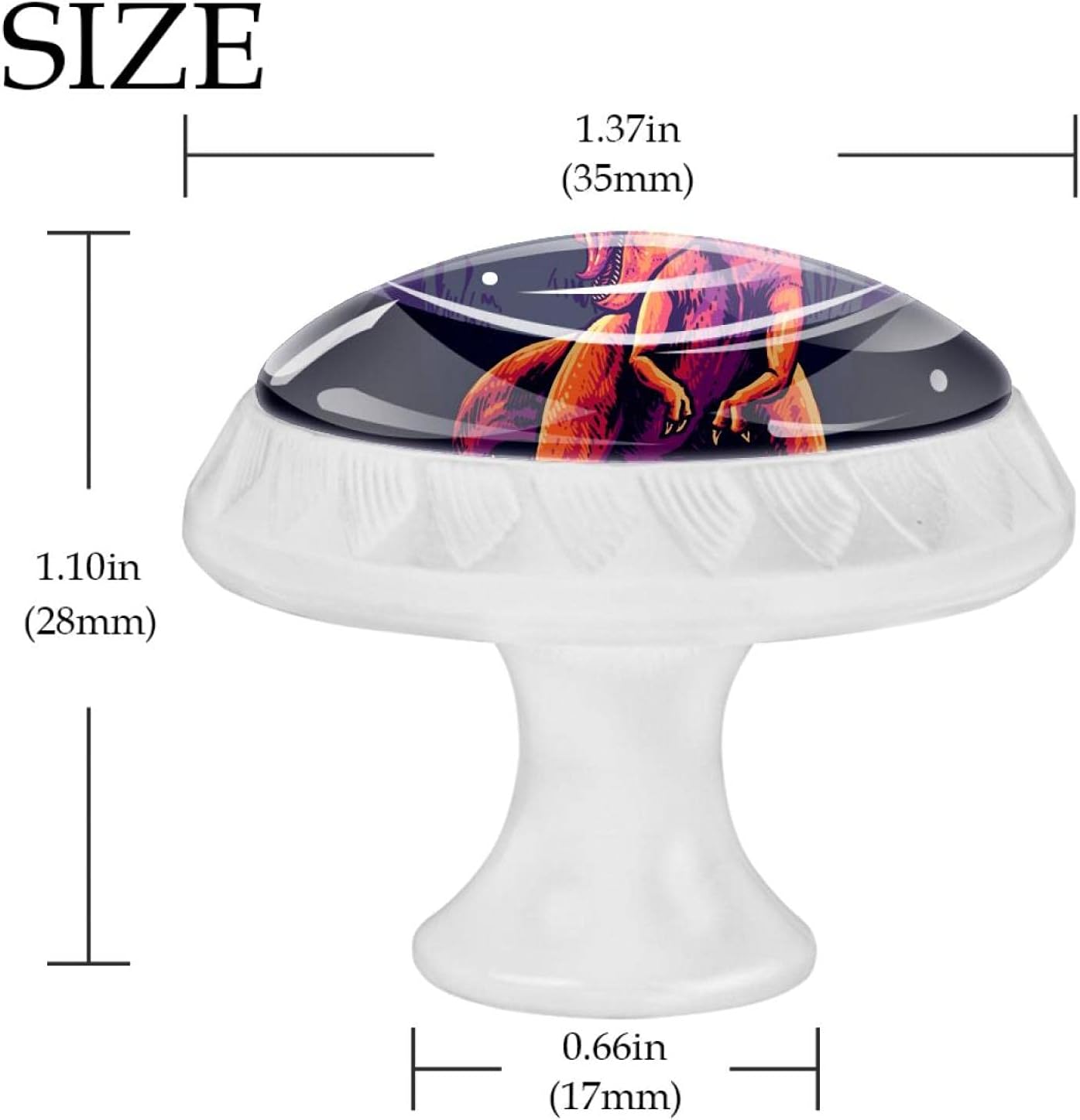 Drawer Handles Door Pulls Dinosaur Furniture Pulls 4 Pieces Multipack Knobs for Jewelry Box 1.38×1.