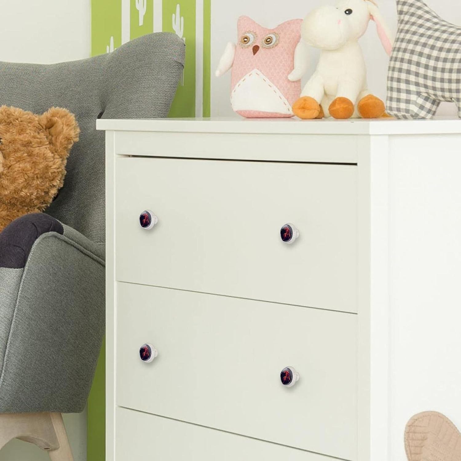 Drawer Handles Door Pulls Dinosaur Furniture Pulls 4 Pieces Multipack Knobs for Jewelry Box 1.38×1.