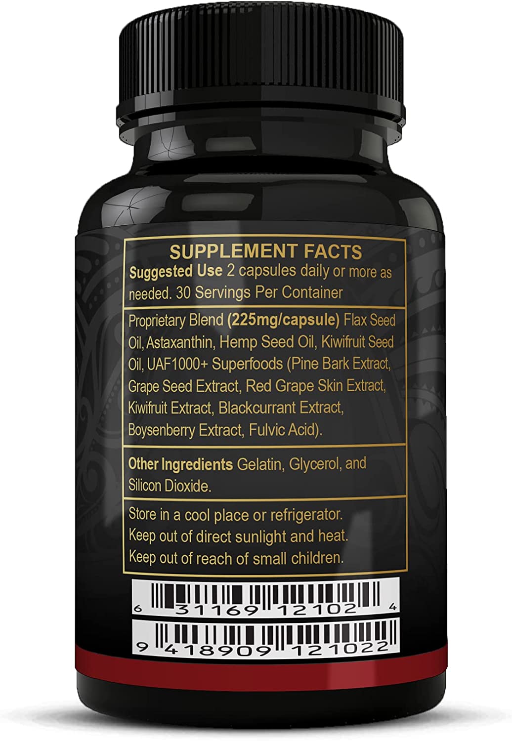 FREZZOR New Zealand Astaxanthin Black with UAF1000+, Anti-Aging, Skin, Eye, Nerve, Muscle Recovery,
