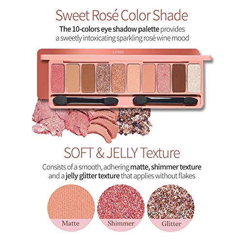 ETUDE HOUSE Play Color Eyes #Rose Wine | Vivid 10 Color Eye Shadow Palette that Consists of Matte, S