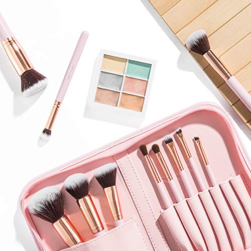 SIXPLUS 11Pcs Pink Makeup Brushes Professional Makeup Brush Set with Storage Bag（Pink）
