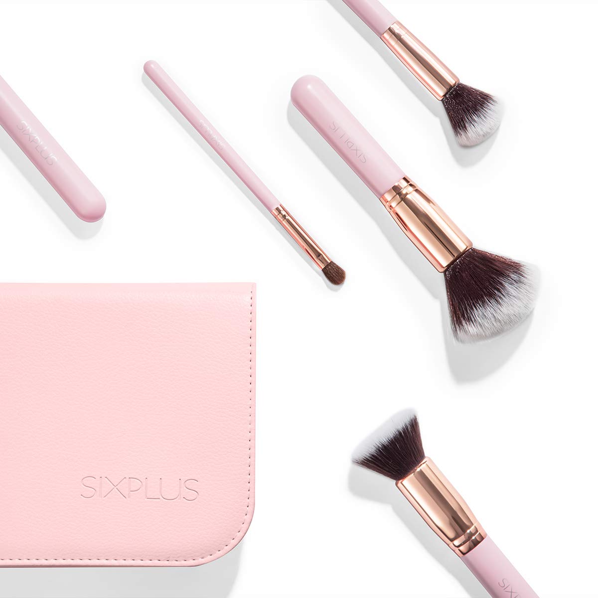 SIXPLUS 11Pcs Pink Makeup Brushes Professional Makeup Brush Set with Storage Bag（Pink）