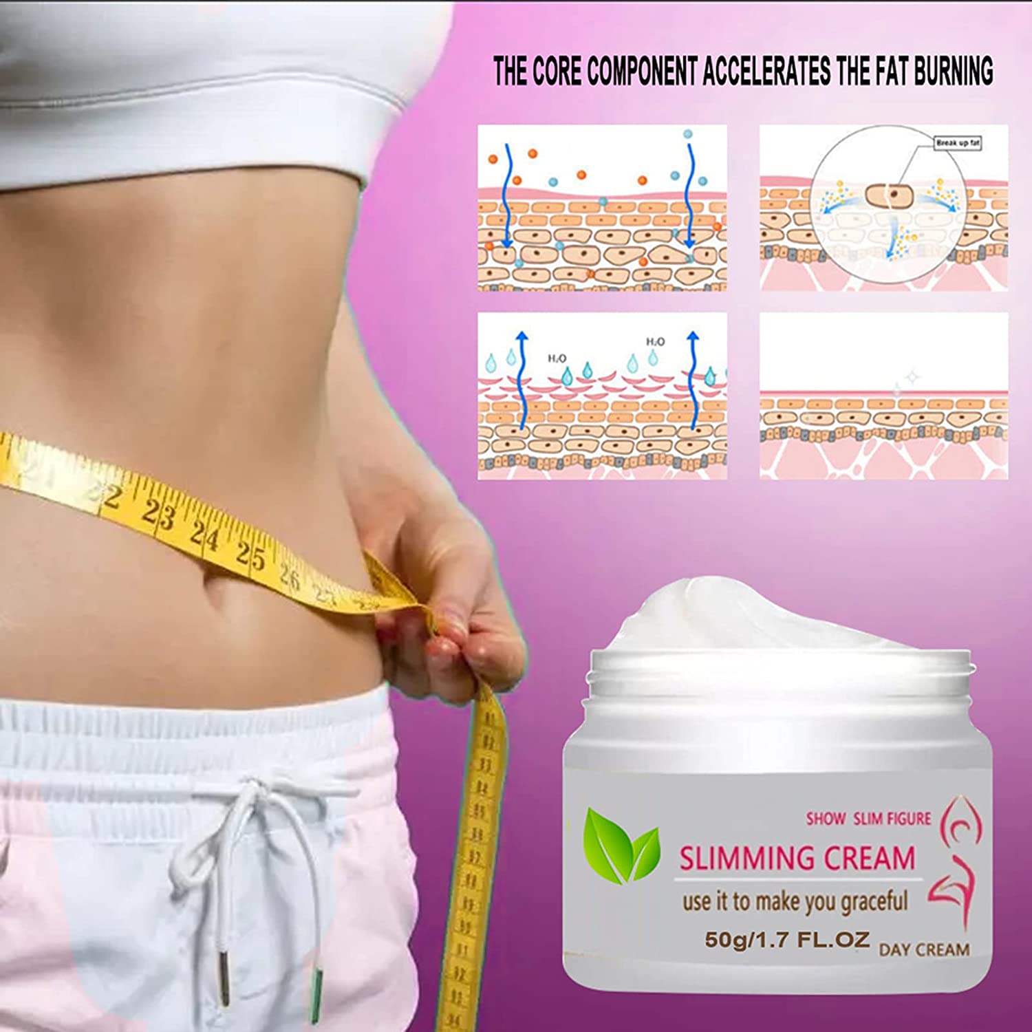 Asdf586io Fat Burning Slimming Cream for Belly and Body, Figure Shaping Body Scrubs for Fitness, Los