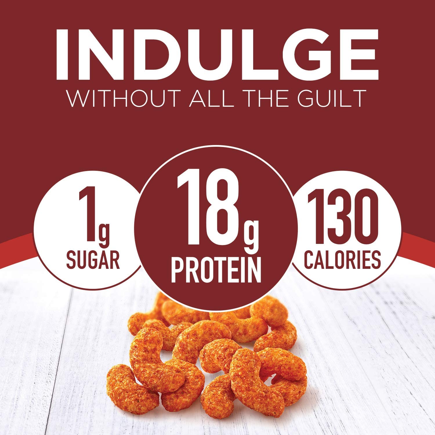 Pure Protein Puffs, Brick Oven Pizza, High Protein Snack, 18G Protein, 1.05oz, 12 Count