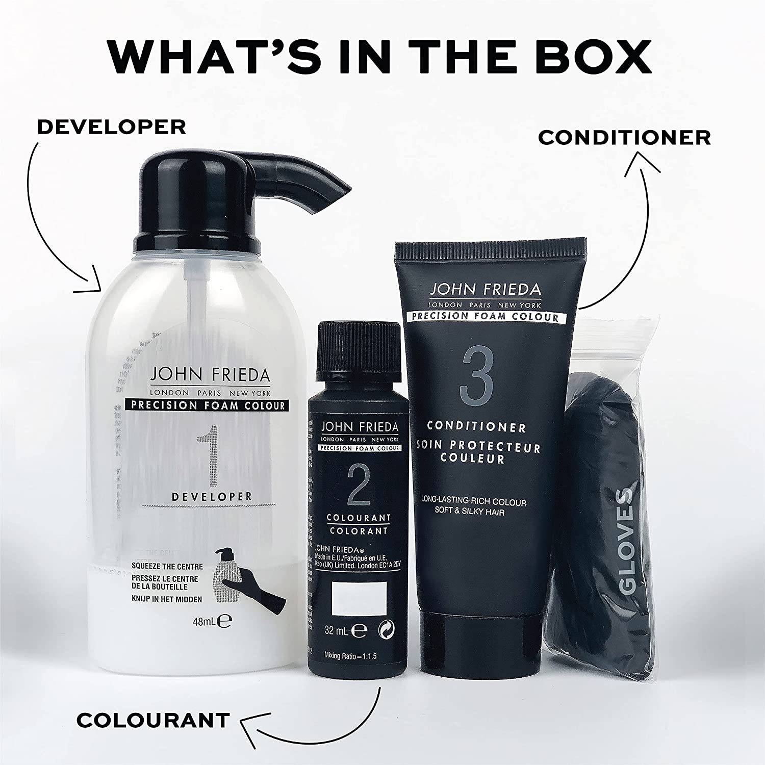 John Frieda Precision Foam Hair Color, Light Natural Brown 6N, Full-coverage Kit with Thick Foam for