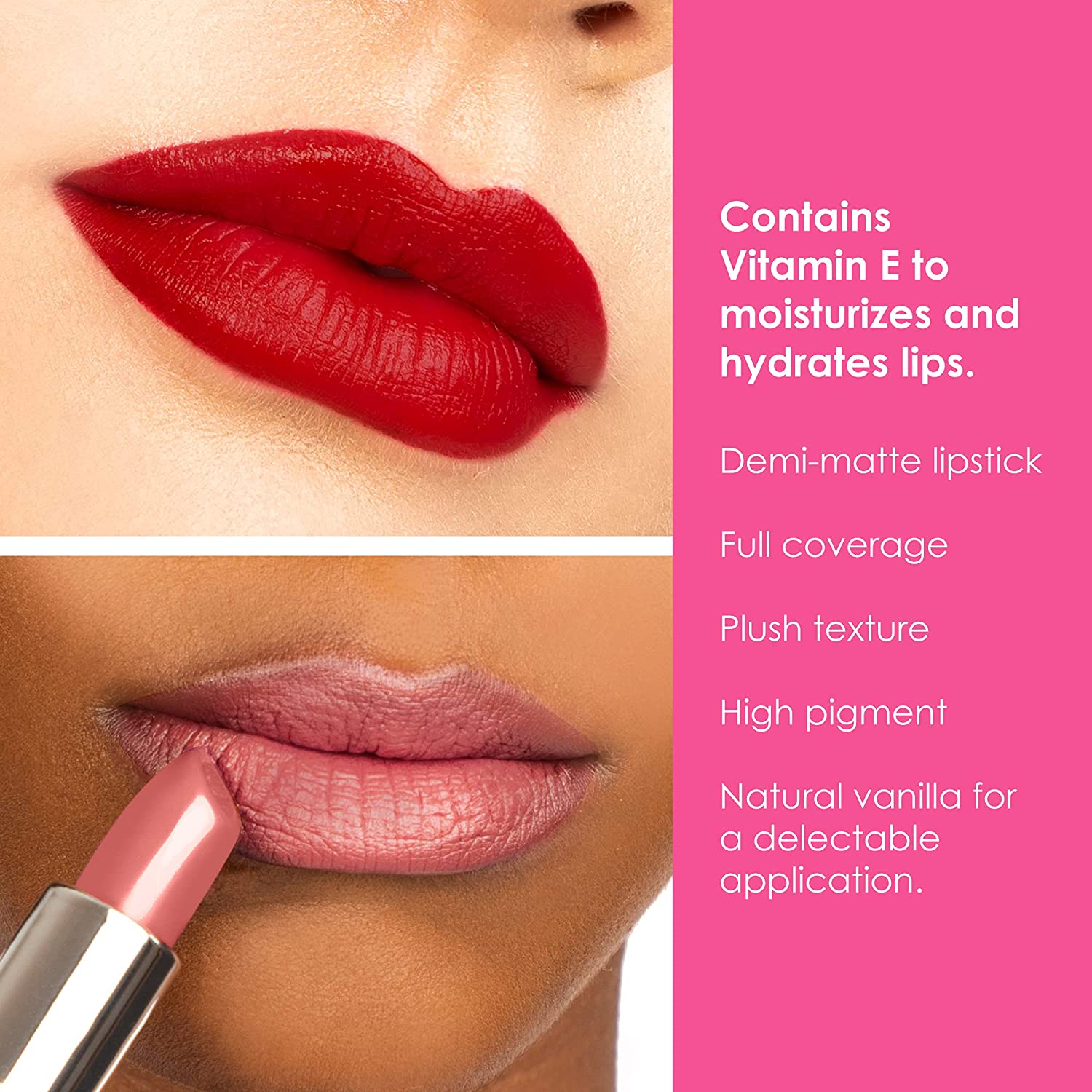 Winky Lux Matte Lip Velour, 24-Hour Long Lasting Lipstick, Hydrating with Castor Seed Oil and Vanill