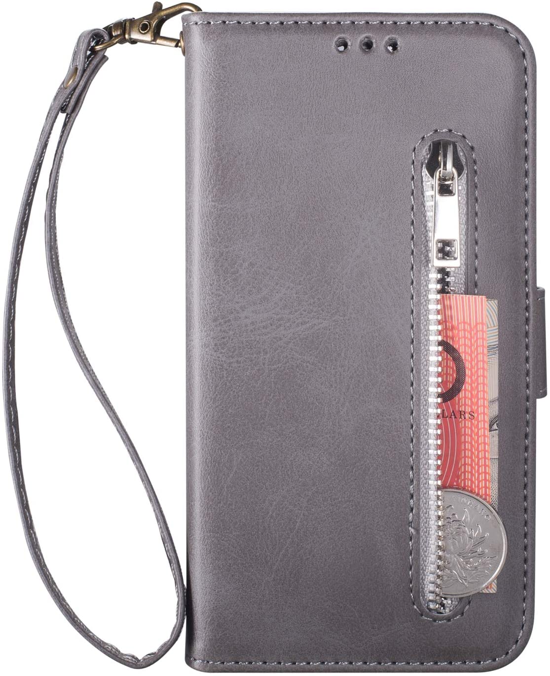 Cfrau for Samsung Galaxy Note 10/Note 10 5G Zipper Wallet Case with Black Stylus,Premium Scratch Res