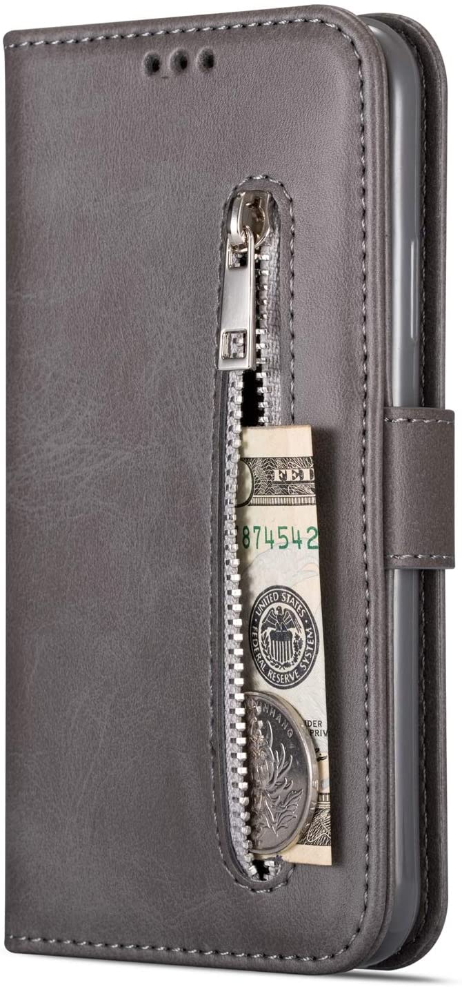 Cfrau for Samsung Galaxy Note 10/Note 10 5G Zipper Wallet Case with Black Stylus,Premium Scratch Res
