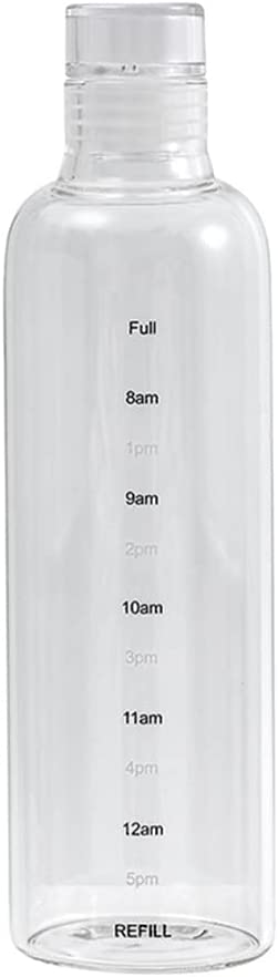 LUOZZY Clear Plastic Drinking Bottle Large Capacity Motivational Water Bottle with Time Scale Plasti