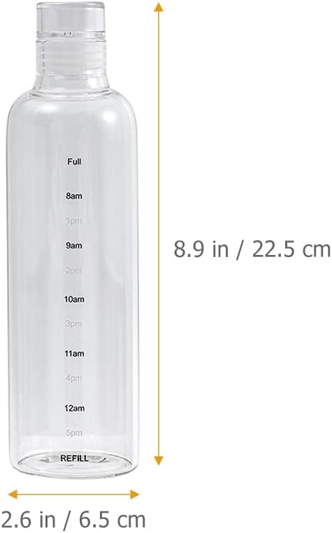 LUOZZY Clear Plastic Drinking Bottle Large Capacity Motivational Water Bottle with Time Scale Plasti