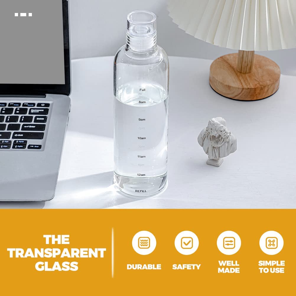 LUOZZY Clear Plastic Drinking Bottle Large Capacity Motivational Water Bottle with Time Scale Plasti