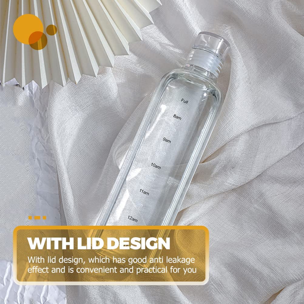 LUOZZY Clear Plastic Drinking Bottle Large Capacity Motivational Water Bottle with Time Scale Plasti