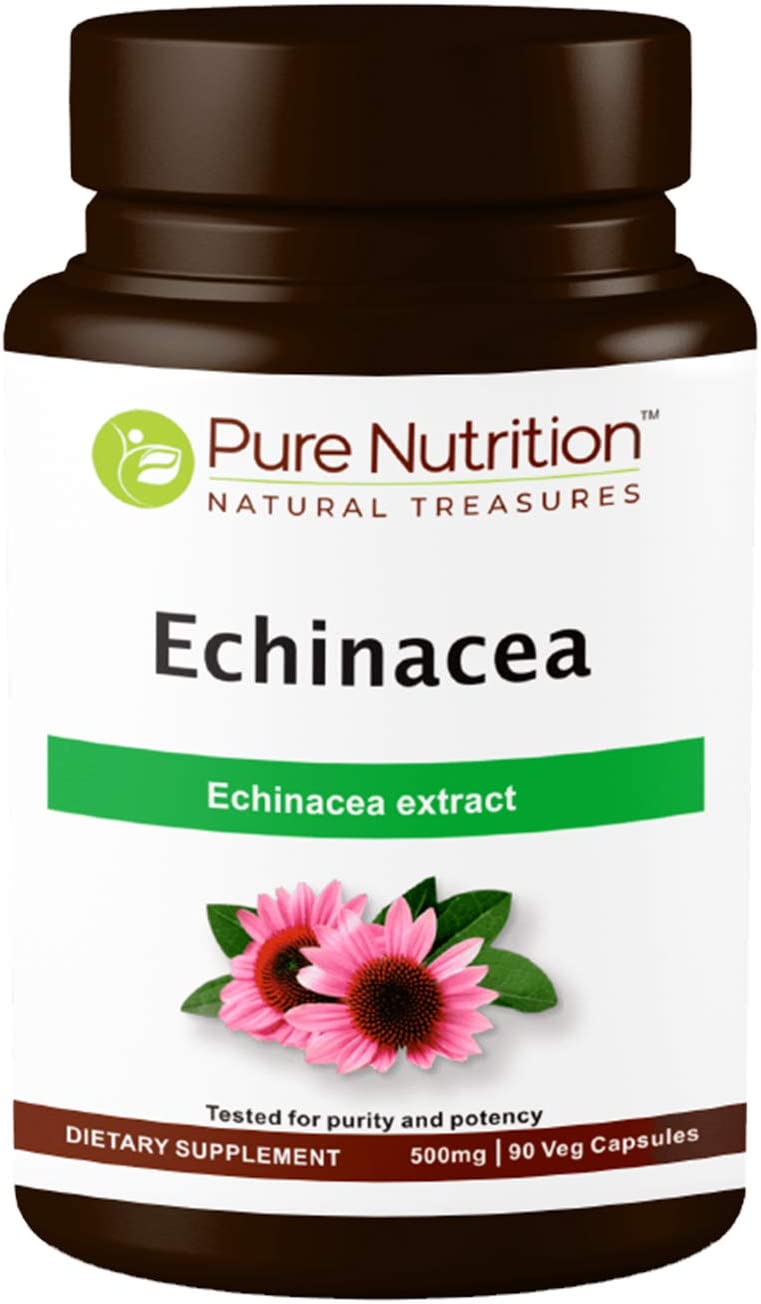 Pure Nutrition Echinacea Extract to Supports Natural Resistance - 400mg | 90 Veg Echinacea Capsules