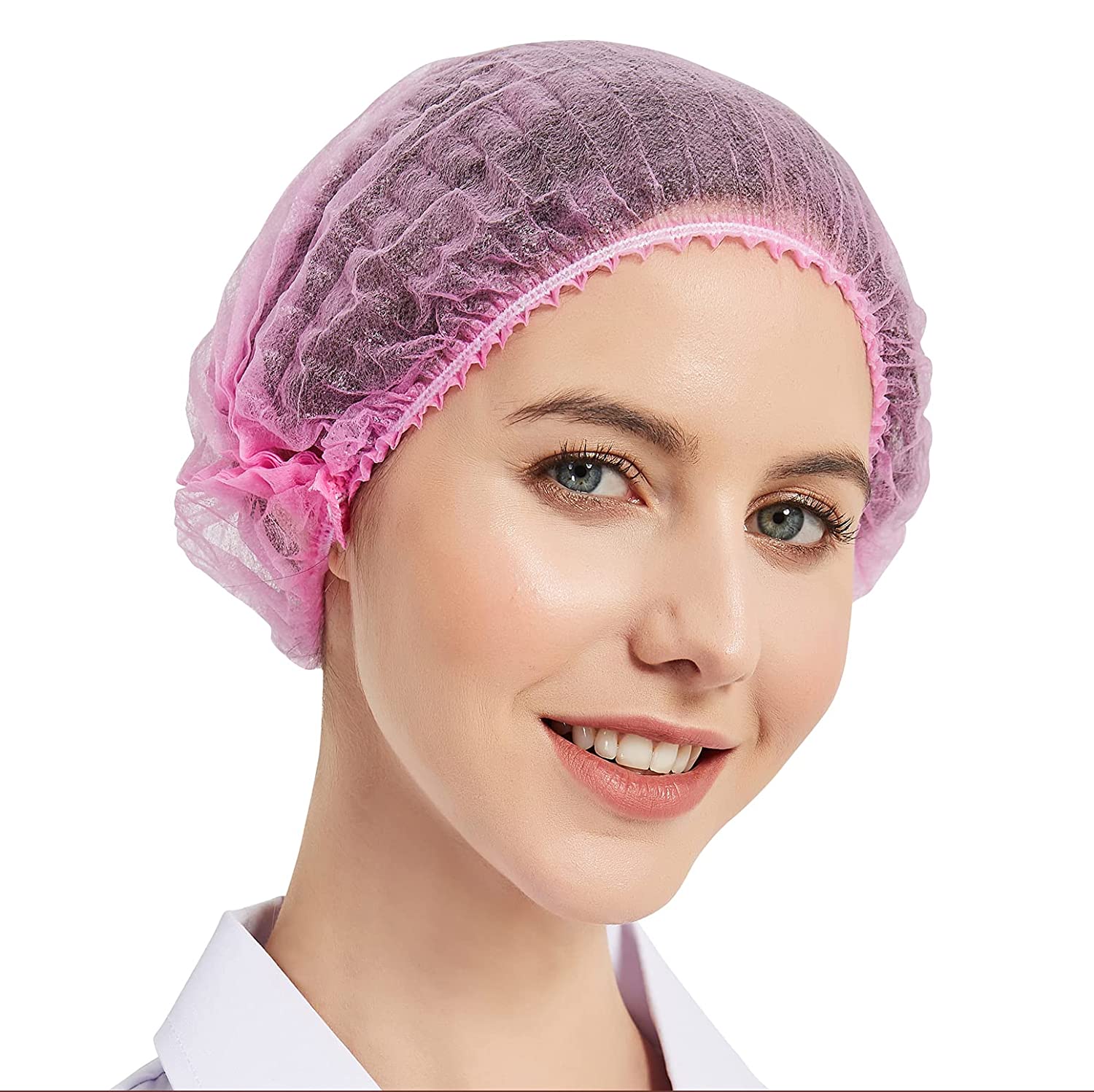 ProtectX Disposable Bouffant (Hair Net) Caps Hair Head Cover Nets 21” (Pink 500 pack)