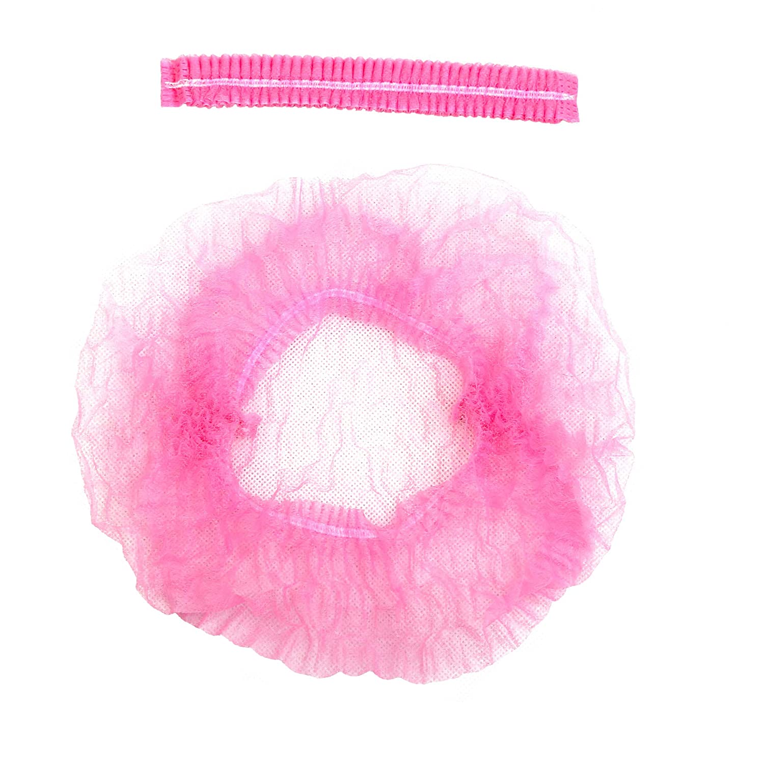 ProtectX Disposable Bouffant (Hair Net) Caps Hair Head Cover Nets 21” (Pink 500 pack)