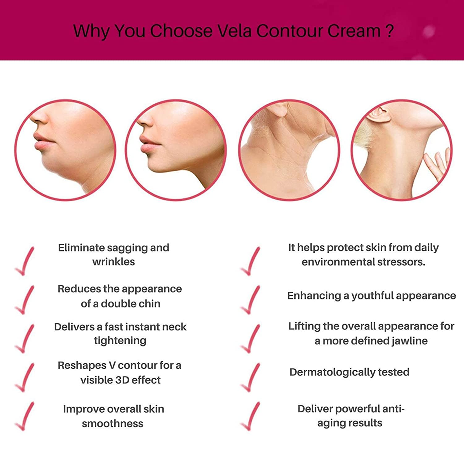 Double Chin Reducer Neck Loose Sagging Skin Lifting Tightening Firming Face Shaping Anti Aging. Vela