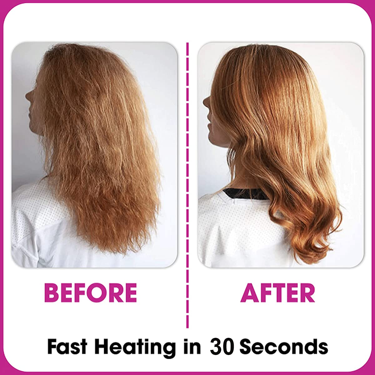 Anion Hair Straightener Brush, Cordless Rechargeable 2-IN-1 Hot Comb Brush with Anti-Scald, LCD Temp