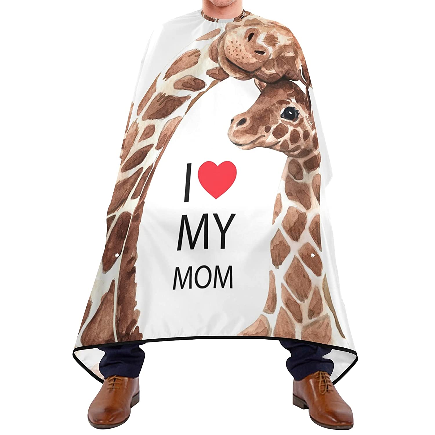 Waterproof Barber Cape - Mom Giraffe Haircut Bib for Men, Unisex Hair Cutting Cape(7ya1a)