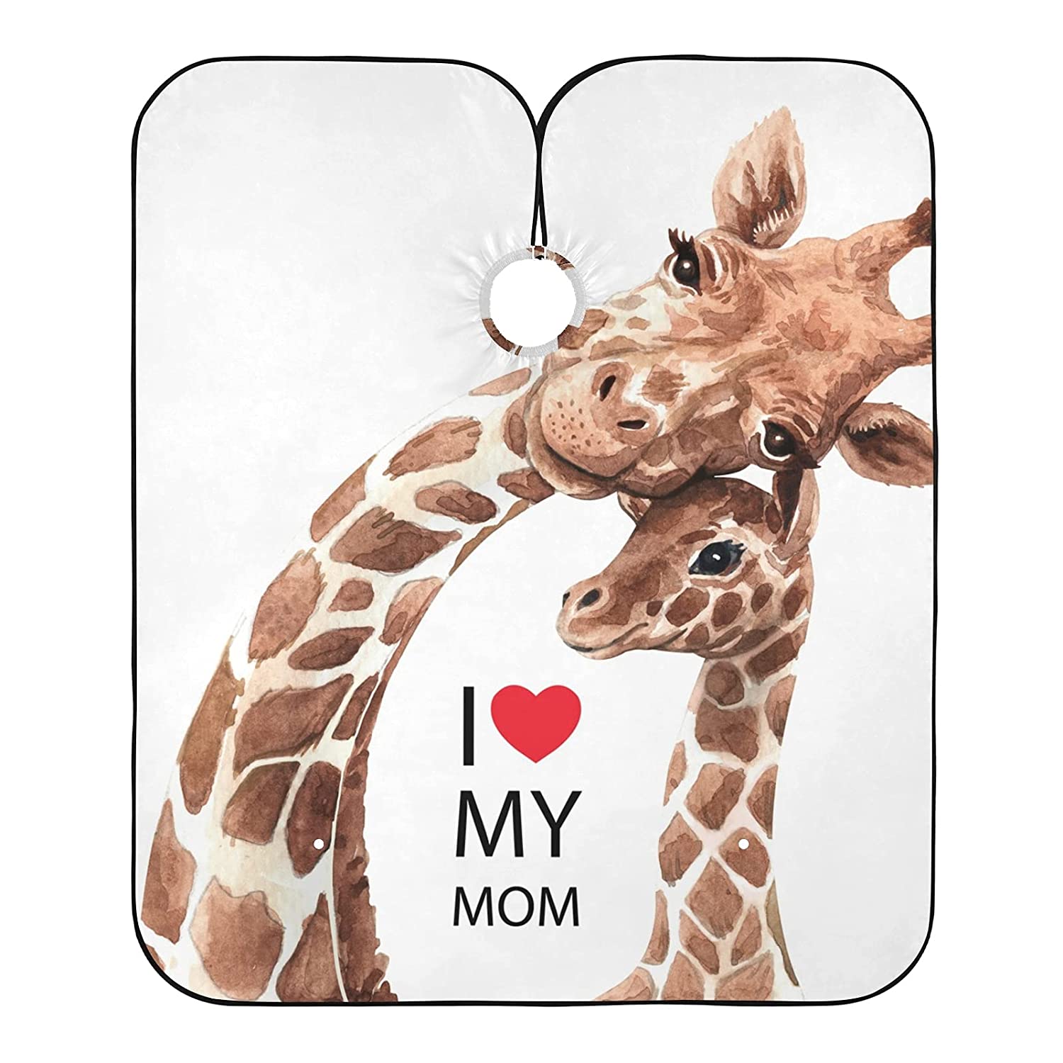 Waterproof Barber Cape - Mom Giraffe Haircut Bib for Men, Unisex Hair Cutting Cape(7ya1a)