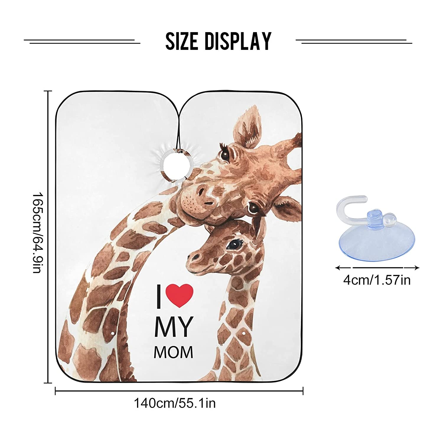 Waterproof Barber Cape - Mom Giraffe Haircut Bib for Men, Unisex Hair Cutting Cape(7ya1a)