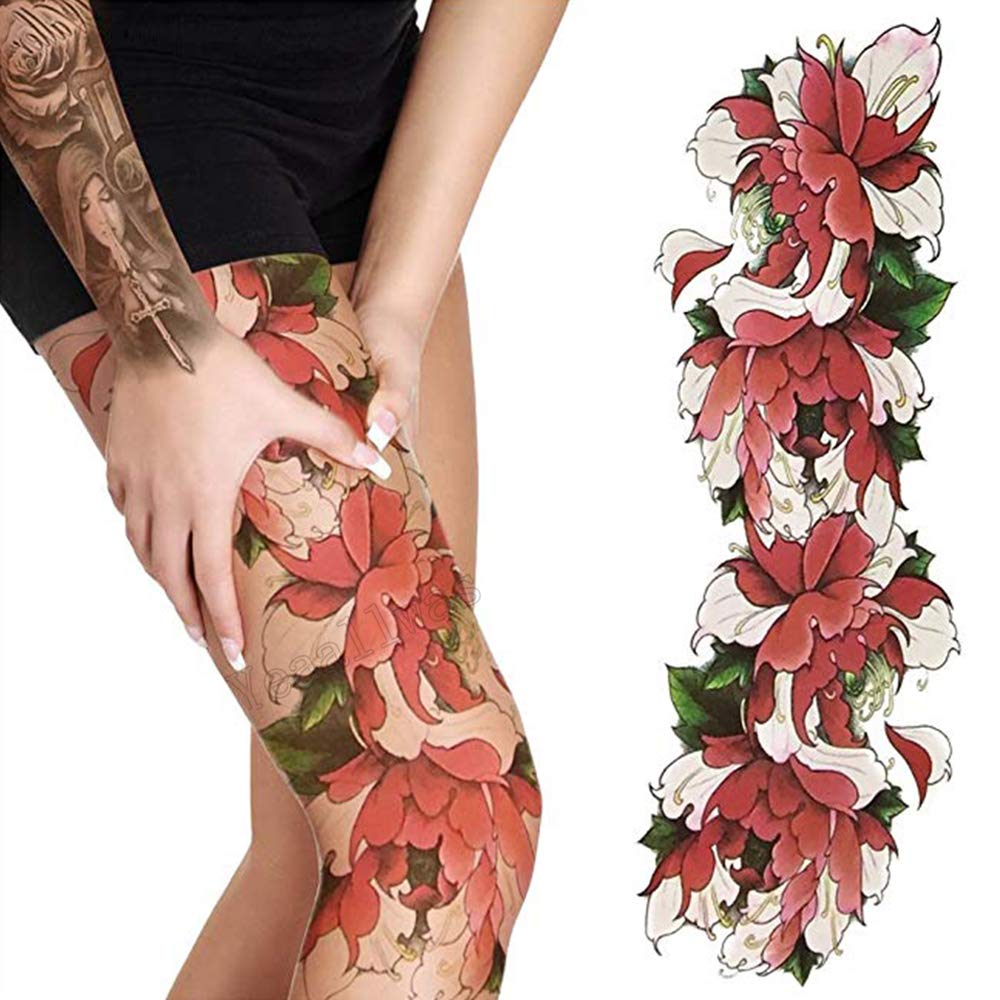 Yesallwas 6 sheet Full Arm Temporary Tattoos for Women Men, Waterproof Extra Large Temporary Tattoos