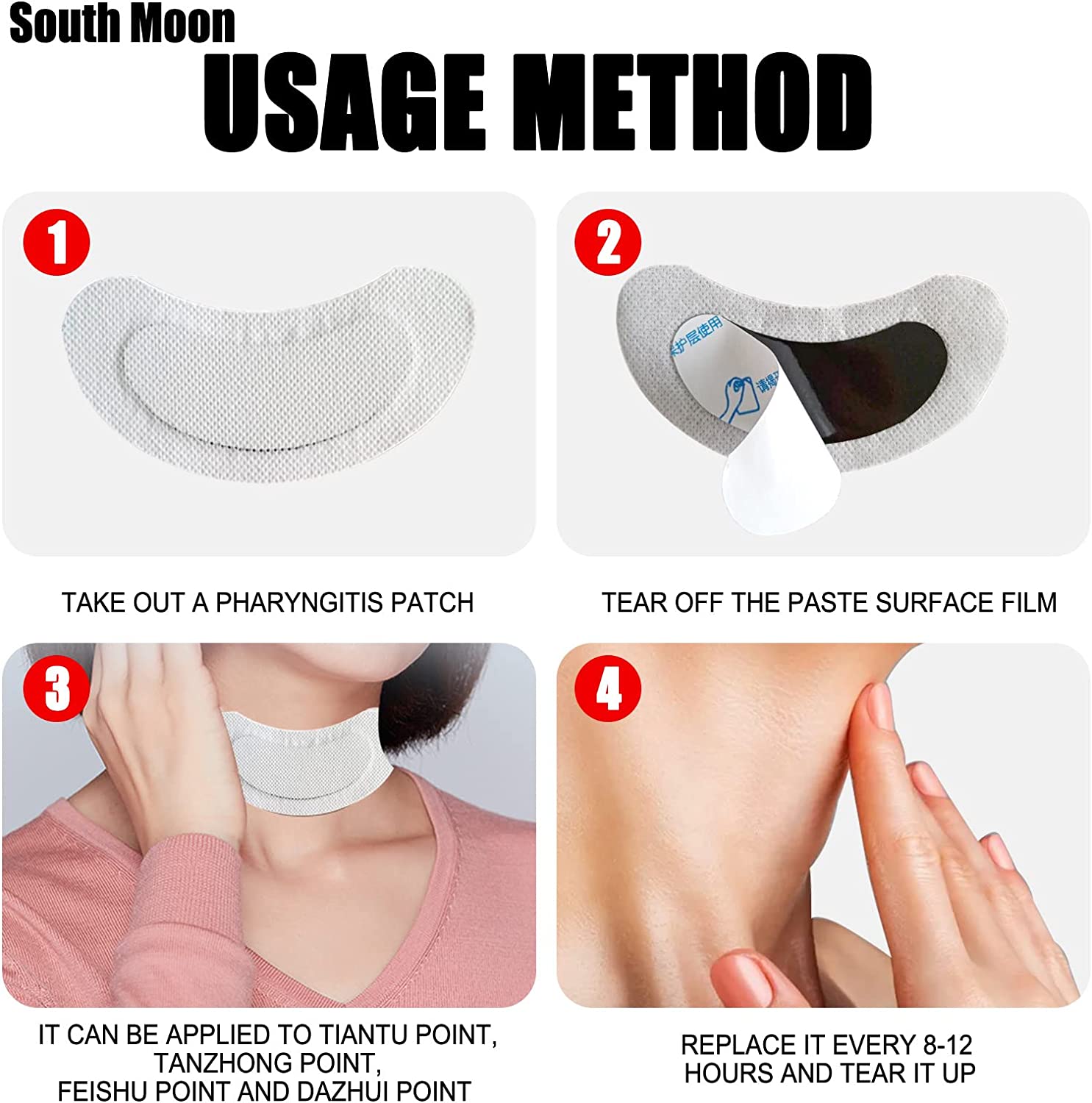 Pharyngitis Patch Treat Sore Throat Chronic Pharyngitis Relief Plaster for Dry Throat Chronic Halito