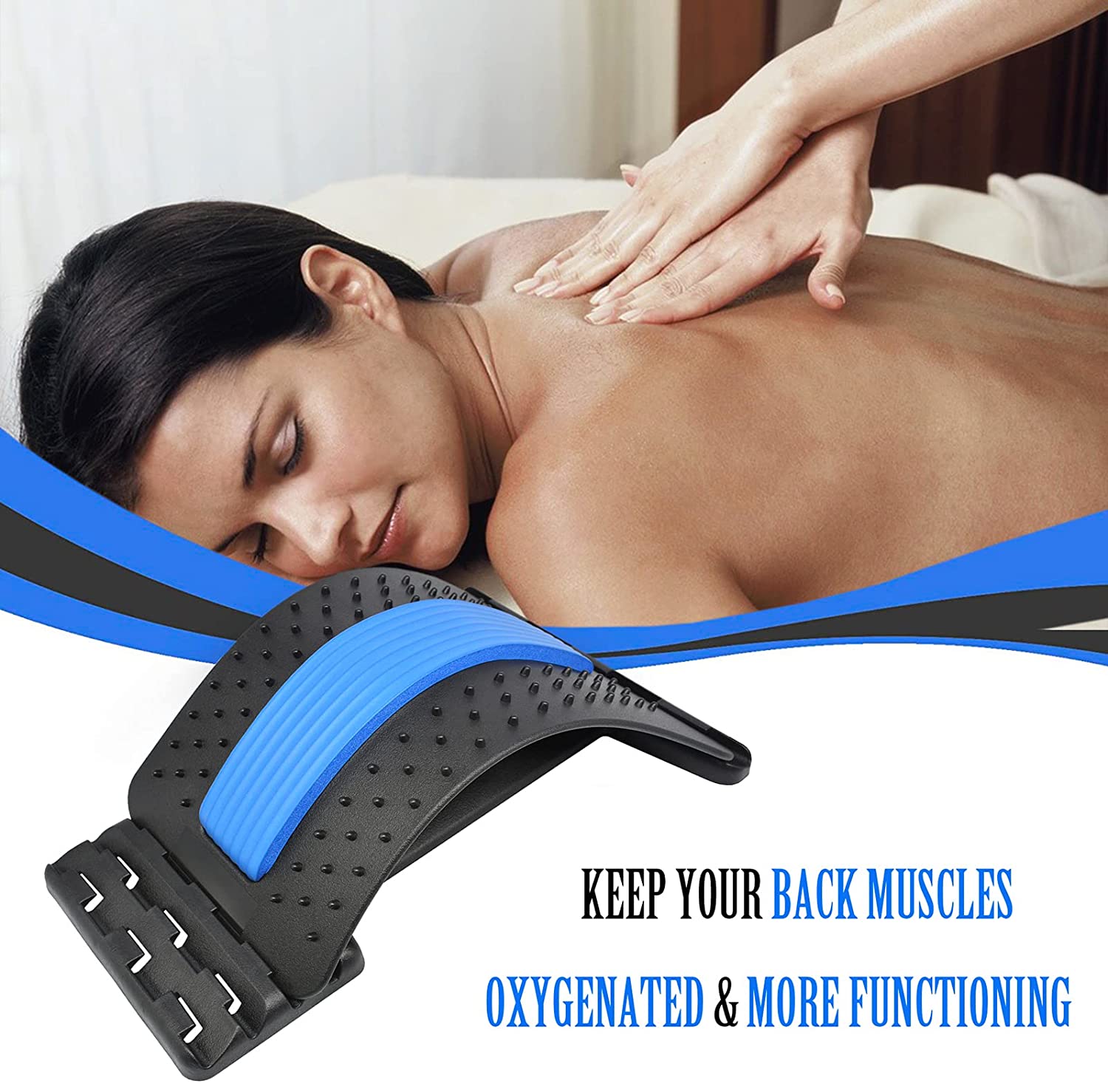 Back Cracking Device, Back Stretcher for Lower Back Pain Relief, 4 Level Back Cracker