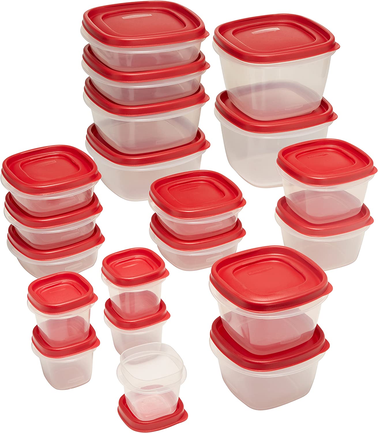 Rubbermaid Easy Find Lids Food Storage Containers, Racer Red, 40-Piece Set