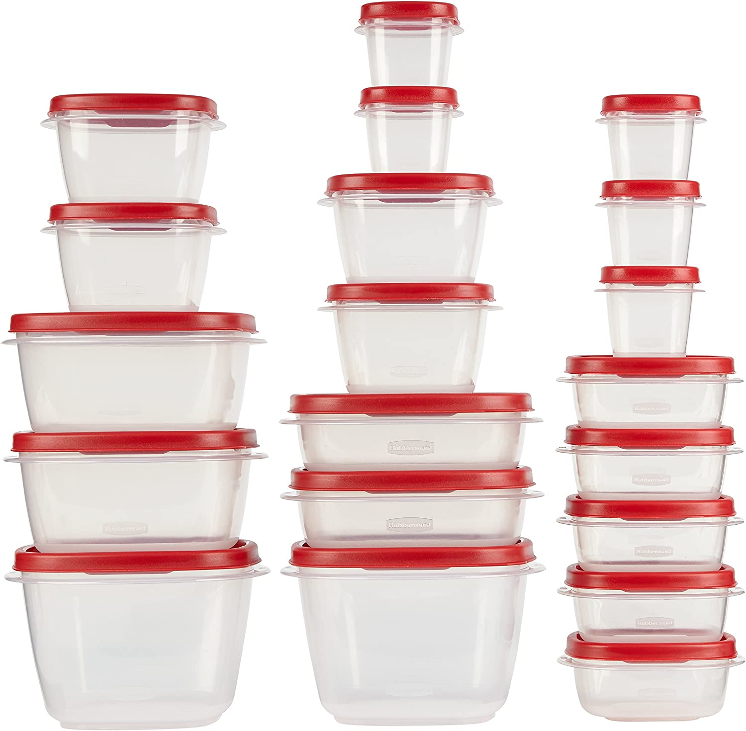 Rubbermaid Easy Find Lids Food Storage Containers, Racer Red, 40-Piece Set