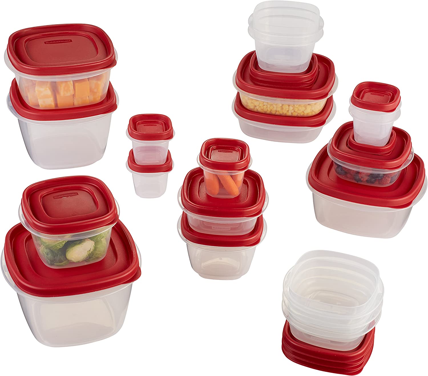 Rubbermaid Easy Find Lids Food Storage Containers, Racer Red, 40-Piece Set