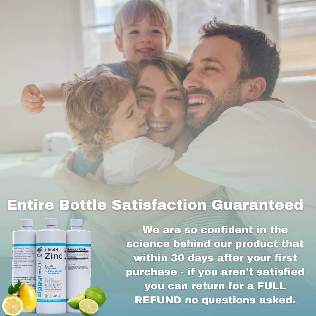 ZiggyHealth Liquid Zinc - Daily Immune Support Zinc Sulfate, Liquid Zinc Supplements, Detox & Skin C