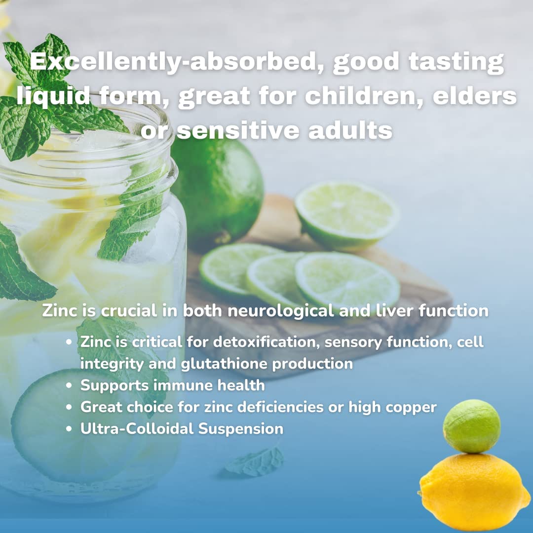 ZiggyHealth Liquid Zinc - Daily Immune Support Zinc Sulfate, Liquid Zinc Supplements, Detox & Skin C