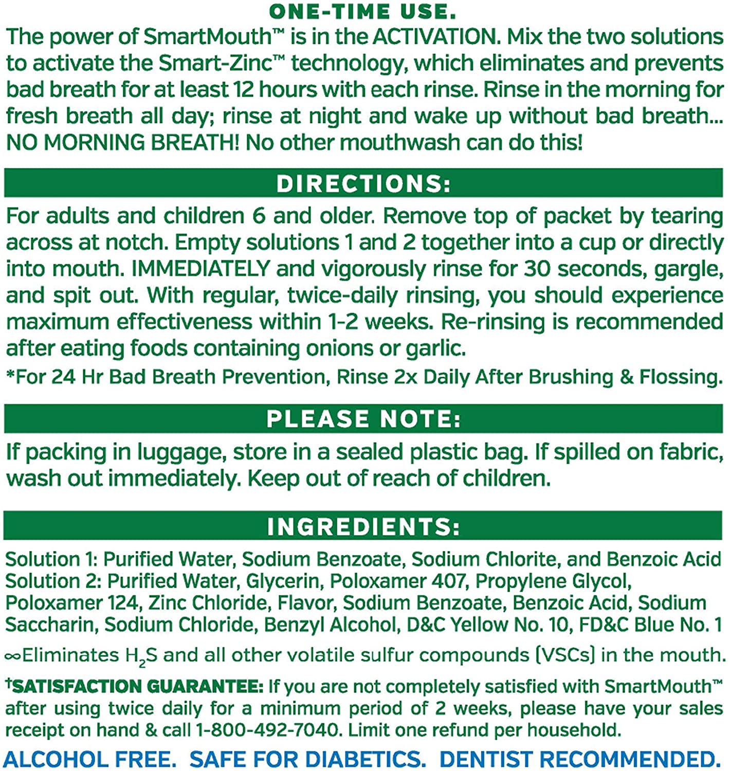 SmartMouth Original Activated Mouthwash Single Packs, Travel Mouthwash