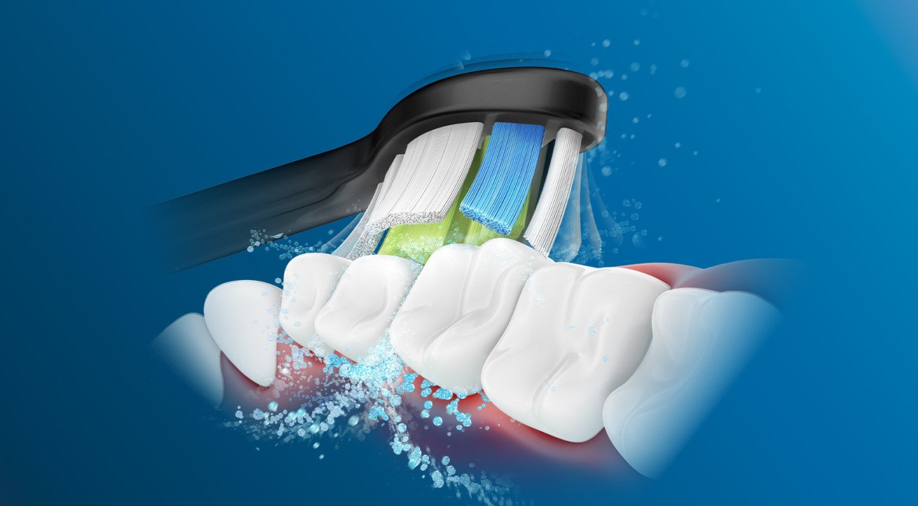 Philips Sonicare Genuine W DiamondClean Toothbrush Heads, 3 Brush Heads, Black, HX6063/95