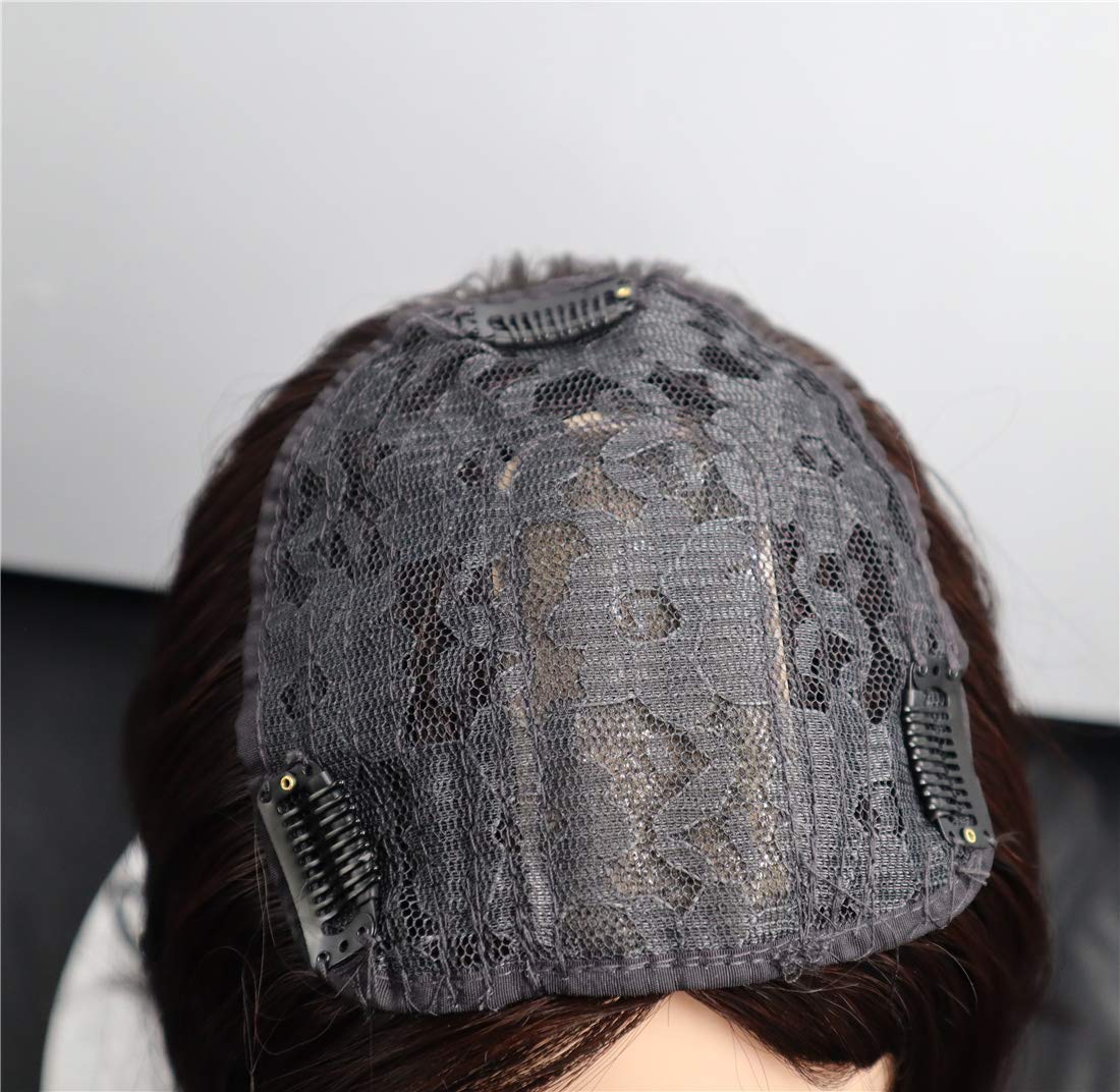 Synthetic Hair Crown Topper Wiglet Hairpieces with Bangs 14