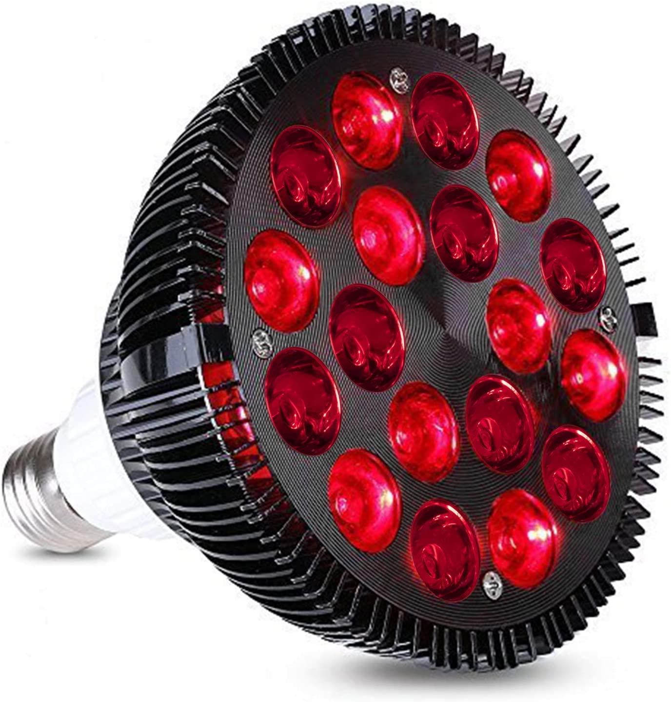 Wolezek Red Light Therapy, 18 LEDs Red Light Therapy Bulb with 660nm Red and 850nm Near-Infrared Com