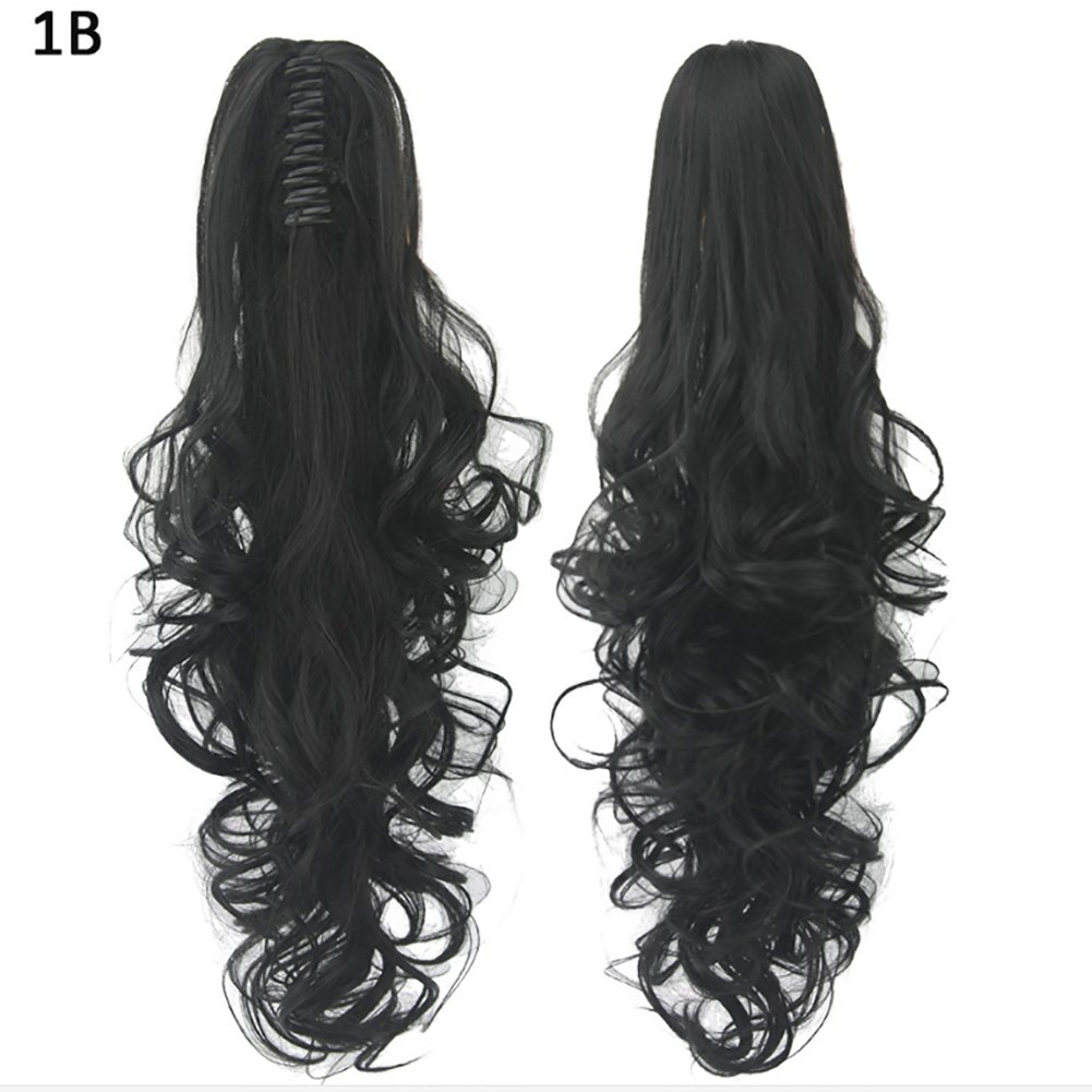 guohanfsh Long Fluffy Curly False Ponytail Wigs Synthetic Hair Extension Hairpiece High Temperatur F