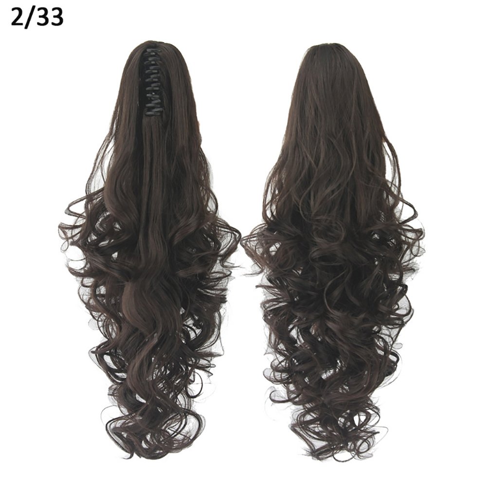 guohanfsh Long Fluffy Curly False Ponytail Wigs Synthetic Hair Extension Hairpiece High Temperatur F