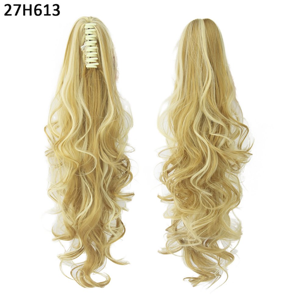 guohanfsh Long Fluffy Curly False Ponytail Wigs Synthetic Hair Extension Hairpiece High Temperatur F