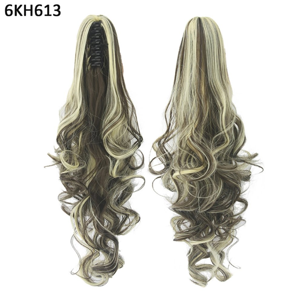 guohanfsh Long Fluffy Curly False Ponytail Wigs Synthetic Hair Extension Hairpiece High Temperatur F