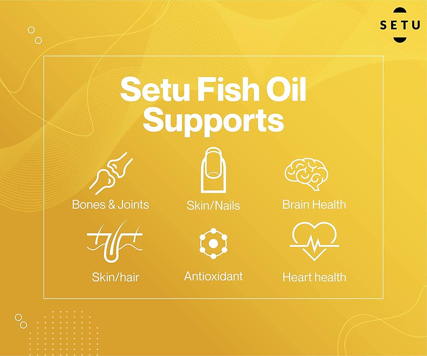 BAVI Setu Fish Oil Ultra-Pure Marine Sourced 1000 mg Omega 3 | 180mg EPA 120mg DHA | for Brain, Hear