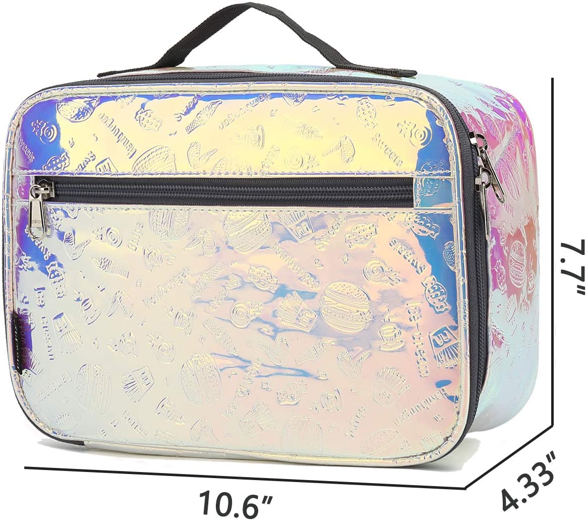 FlowFly Kids Lunch box Insulated Soft Bag Mini Cooler Back to School Thermal Meal Tote Kit for Girls