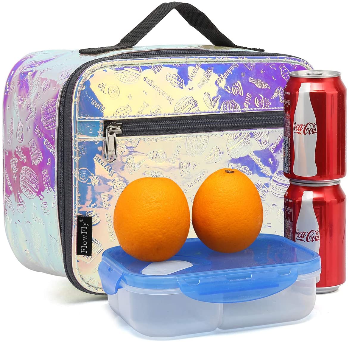 FlowFly Kids Lunch box Insulated Soft Bag Mini Cooler Back to School Thermal Meal Tote Kit for Girls