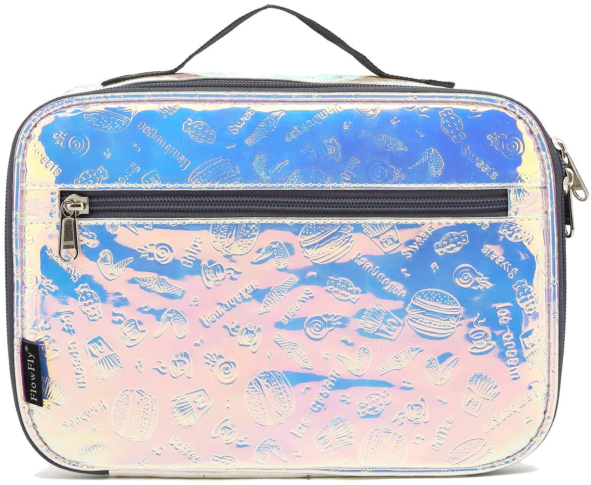 FlowFly Kids Lunch box Insulated Soft Bag Mini Cooler Back to School Thermal Meal Tote Kit for Girls