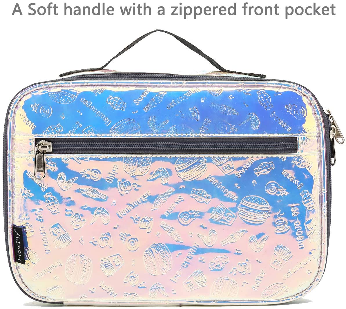 FlowFly Kids Lunch box Insulated Soft Bag Mini Cooler Back to School Thermal Meal Tote Kit for Girls