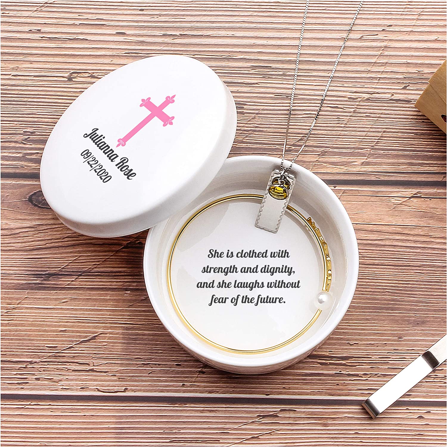 Personalized Baptism Keepsake Box, Custom Godchild Keepsake Box, Personalized First Communion