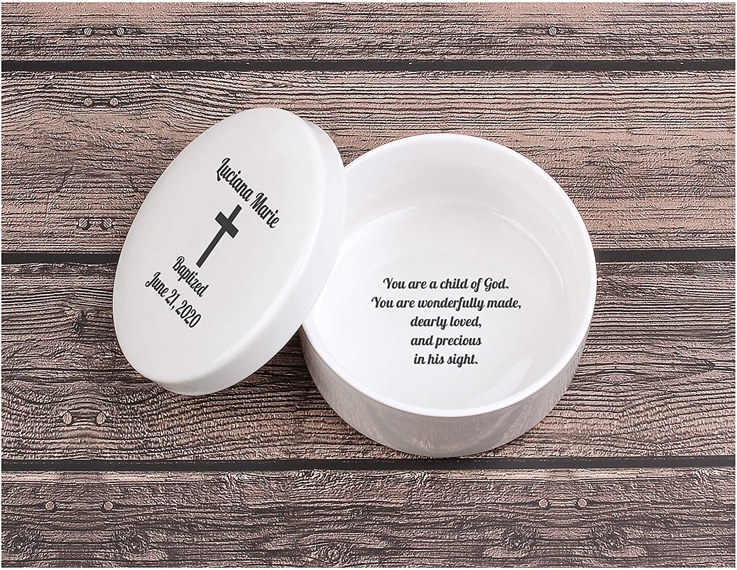 Personalized Baptism Keepsake Box, Custom Godchild Keepsake Box